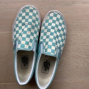 *REPOST* Teal Slip-On Vans